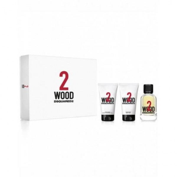 Dsquared2 2 Wood 50ml Edt + Perfumed Bodygel + Bath & Showergel Geschenkset Dsquared2 2 Wood 50ml Edt + Perfumed Bodygel + Bath & Showergel Geschenkset