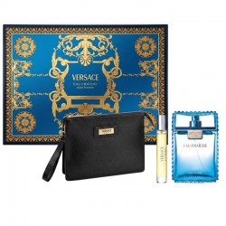Versace Man Eau Fraiche 100ml Edt + 10ml Edt Spray + Black Pouch Geschenkset