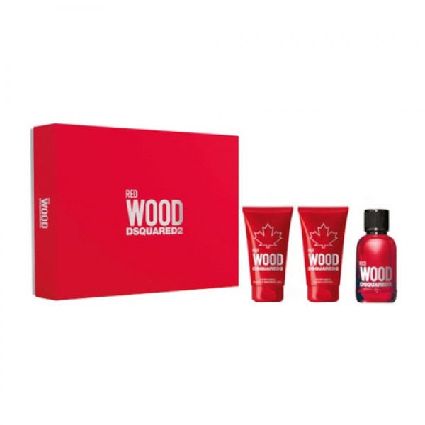 Dsquared2 Red Wood 50ml Edt + Showergel + Bodylotion Geschenkset